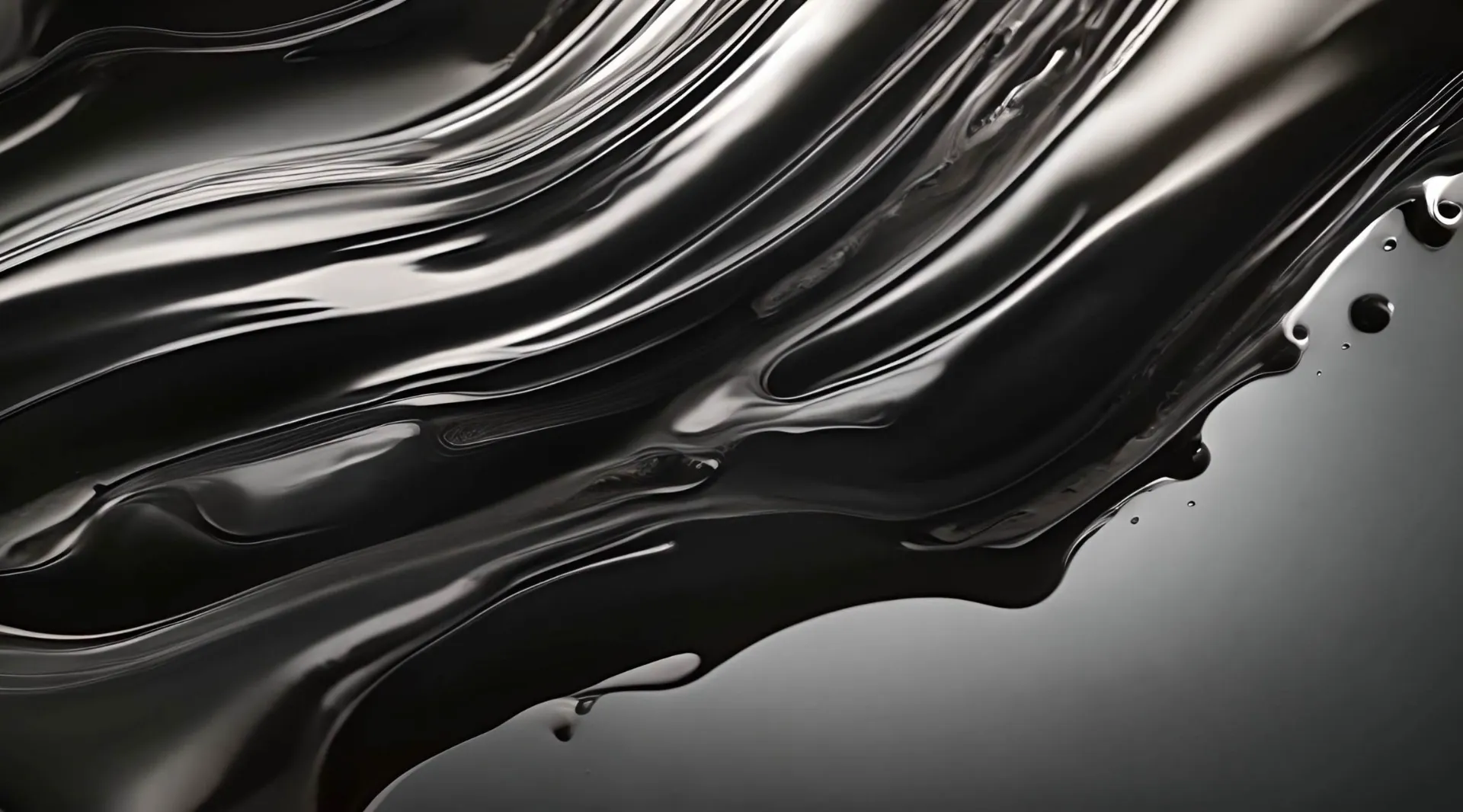 Elegant Liquid Flow Black and White Fluidity